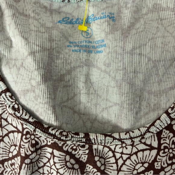 Eddie bauer tank top mint blue and brown printed boho bohemian pattern top - Picture 5 of 6